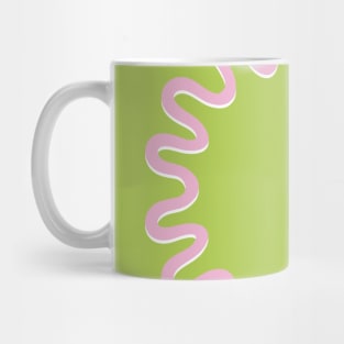 Waves Circle Frame - Pink Green Mug